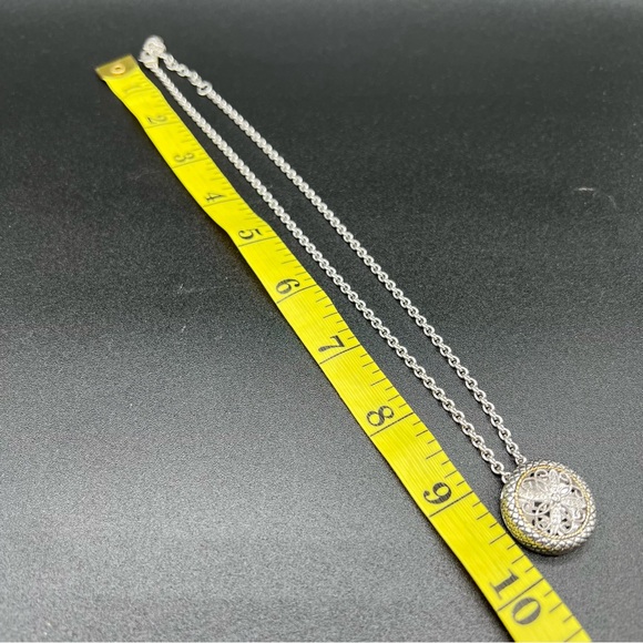 ANDREA CANDELA 18K Diamond Sterling Silver 20” Ornate Filagree Necklace - Picture 6 of 12